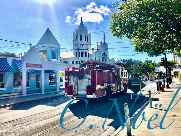Navy Fire Truck on Duval Street Key West